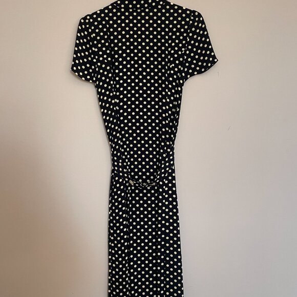 Rouje Marin Midi Shirt Dress Black and White Polka Dot 36 S Jeanne Damas - Picture 6 of 6